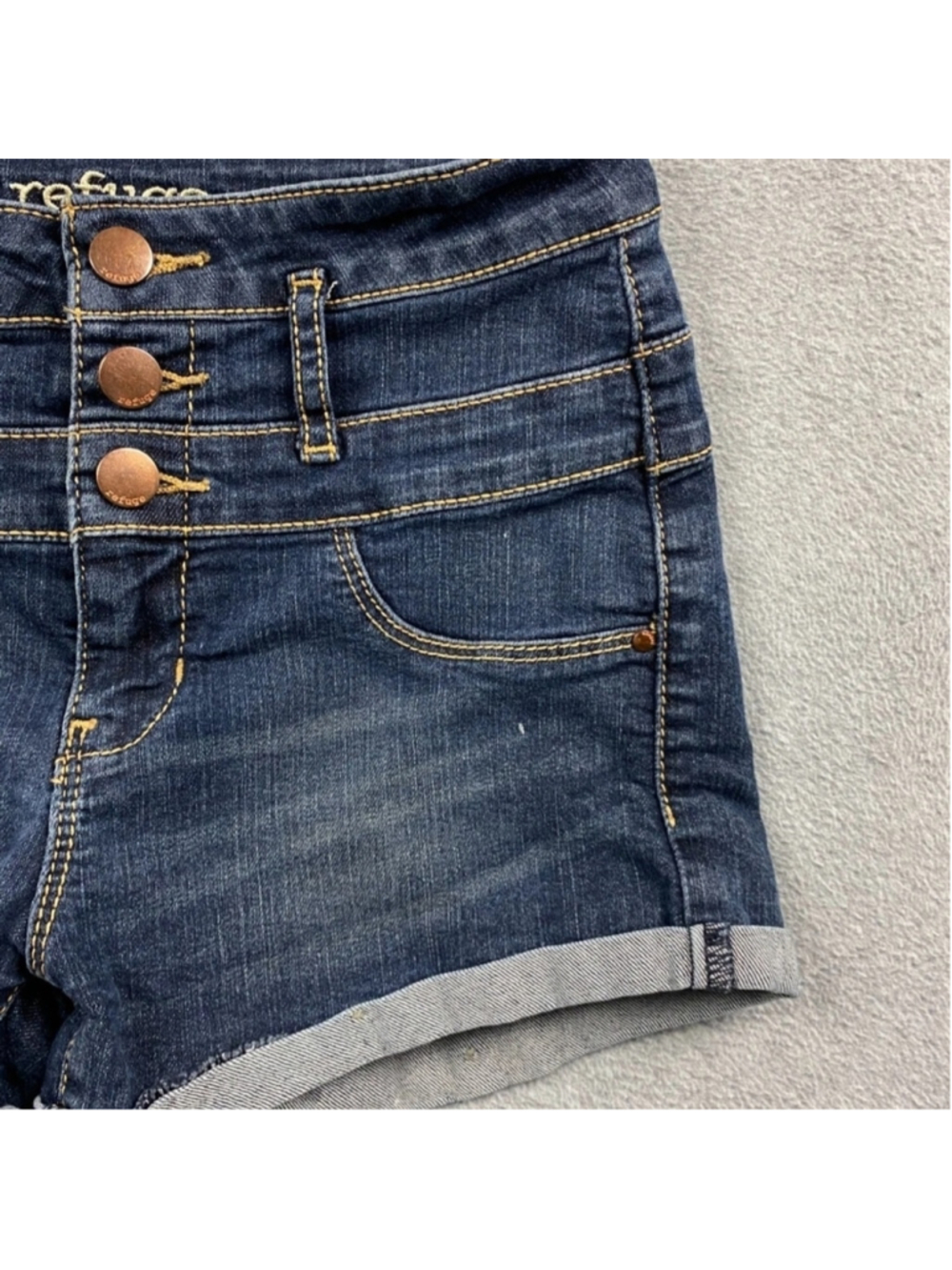 Refuge Women's Denim Blue Shorts - Picture 3 of 15